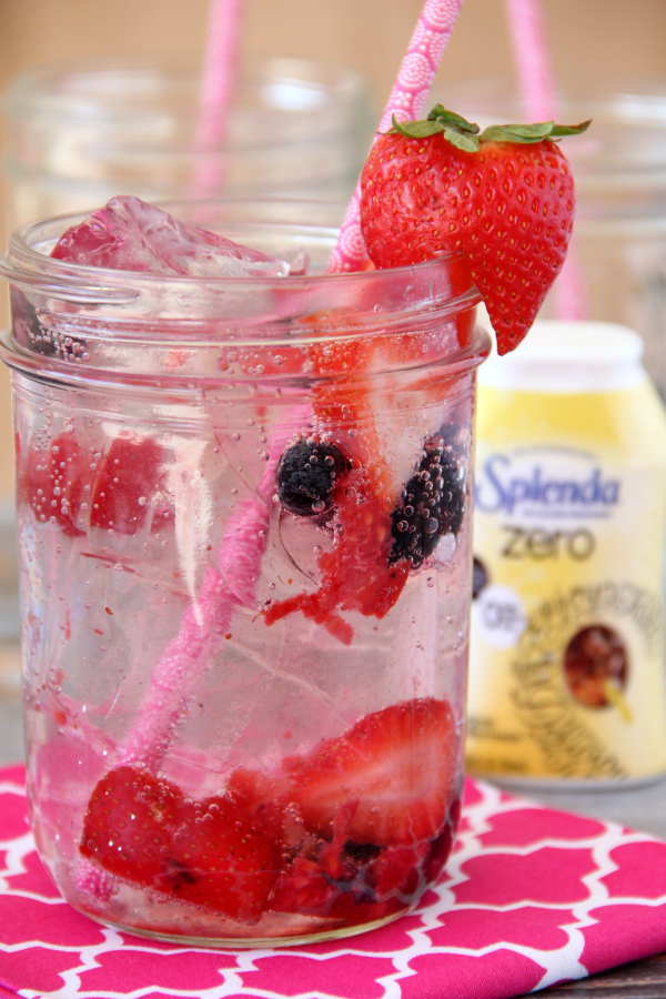 There are just 3 simple ingredients for this refreshing and low calorie Berry Spritzer. It will be your go-to summer drink for sure!