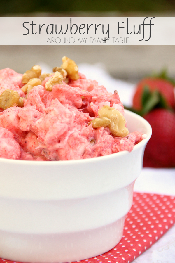 Summer is the time to pull out all the fluff recipes and a new favorite is this Strawberry Fluff, technically it's a strawberry whip cream jello dessert....but in my house we just call it fluff.