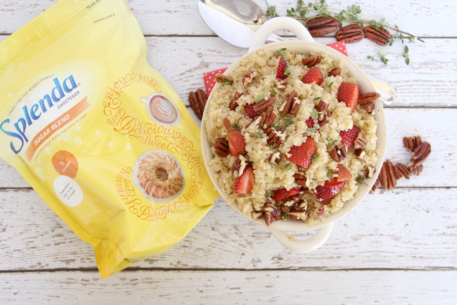 Summer side dishes should be cool and light, like this SWEET STRAWBERRY & PECAN QUINOA SALAD.