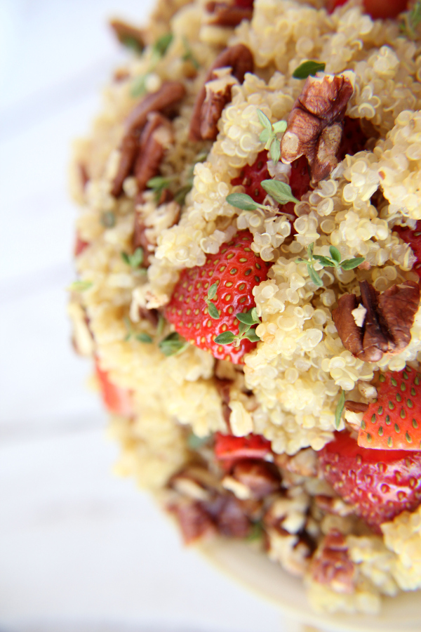 Summer side dishes should be cool and light, like this SWEET STRAWBERRY & PECAN QUINOA SALAD.