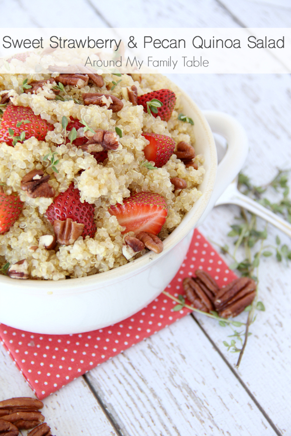 Summer side dishes should be cool and light, like this SWEET STRAWBERRY & PECAN QUINOA SALAD.