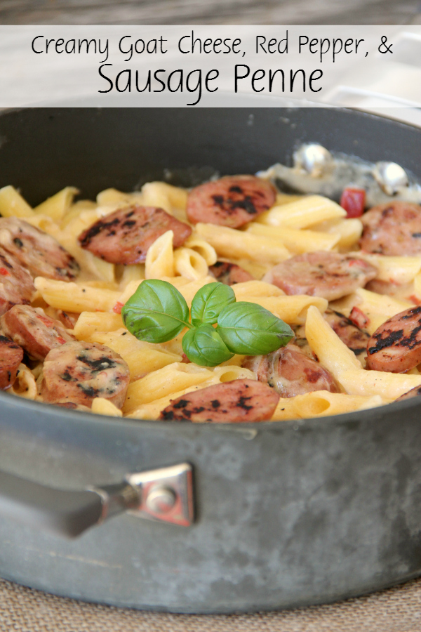 I love goat cheese and red peppers together so this Creamy Goat Cheese, Red Pepper, & Sausage Penne was a no brainer. It's absolutely divine and pure comfort food! 