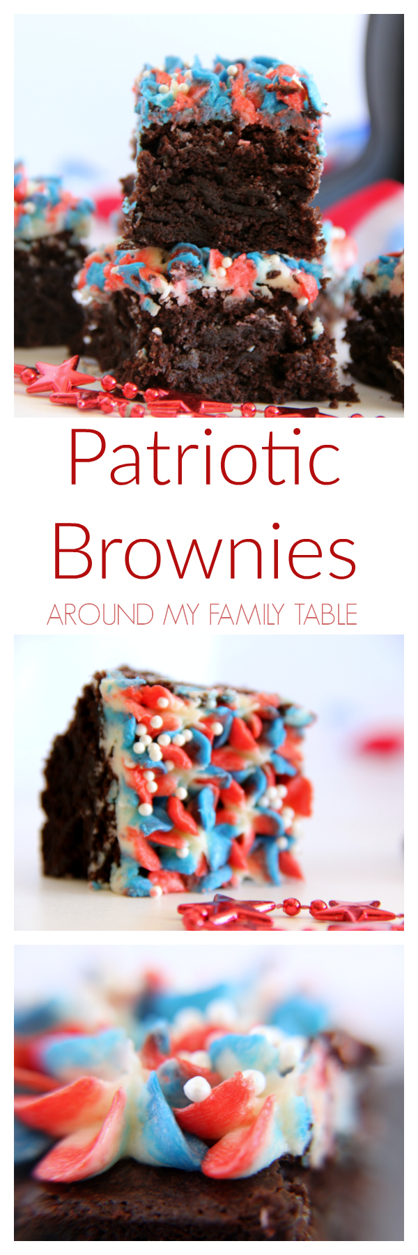 These festive Red, White, & Blue Patriotic Brownies are a must have for any summer party!