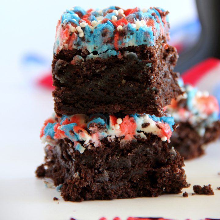 festive Red, White, and Blue Patriotic Brownies