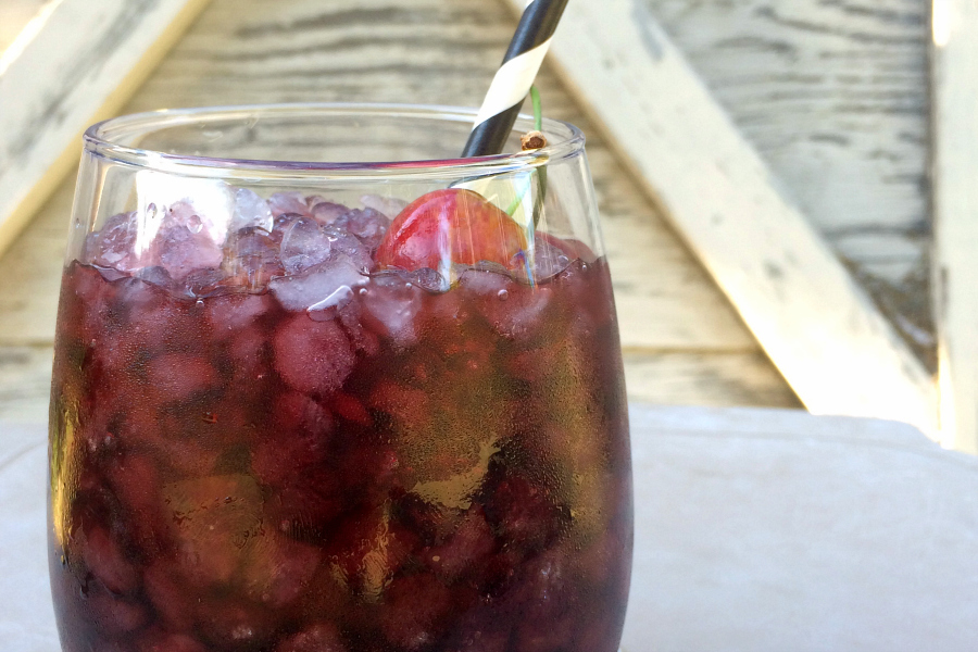 fruit wine cooler made with fresh cherries
