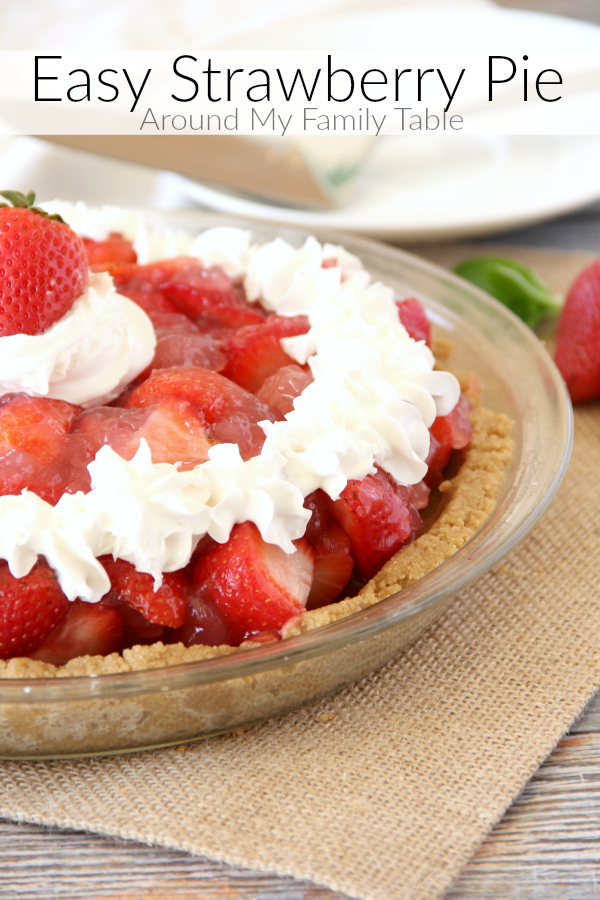 Summer picnics aren't complete without this no-bake EASY STRAWBERRY PIE recipe.