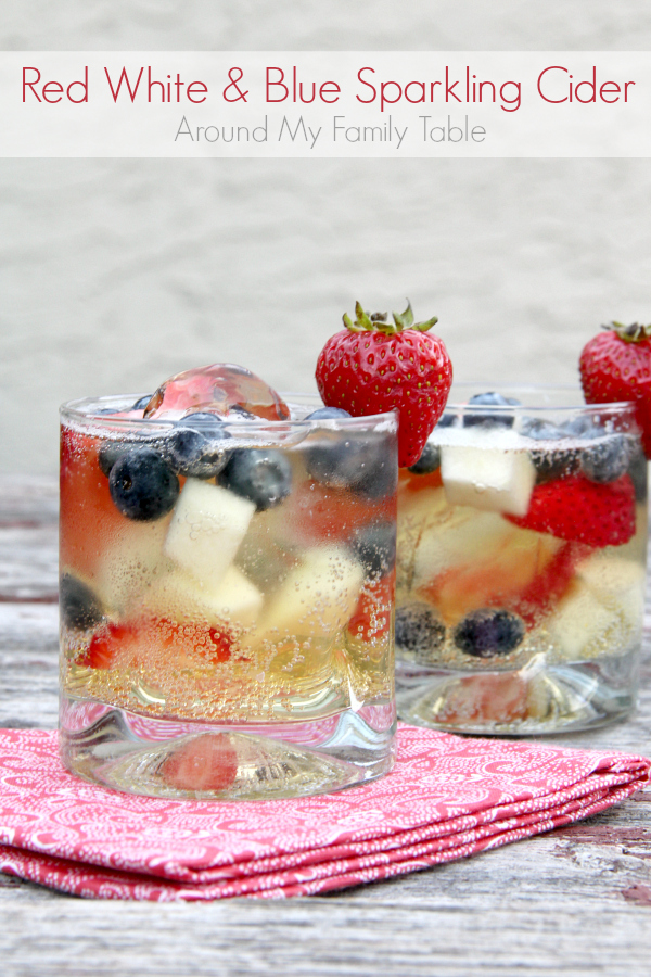 This Red, White, & Blue Sparkling Cider is easy, refreshing, and delicious. It's perfect for party-goers of all ages!