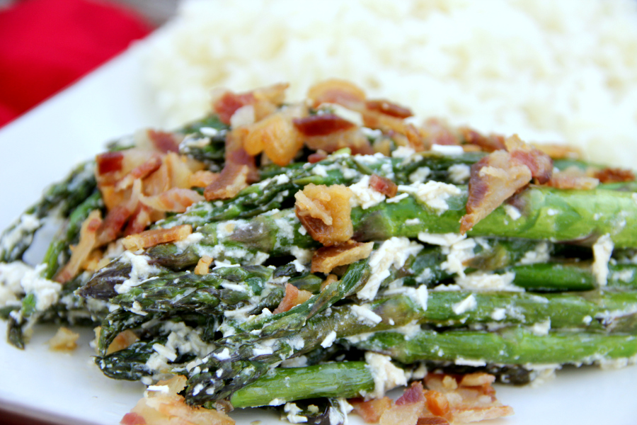 This Asparagus Carbonara is the most rich and decadent asparagus that I've ever had.