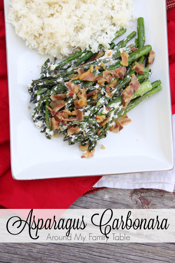 This Asparagus Carbonara is the most rich and decadent asparagus that I've ever had.