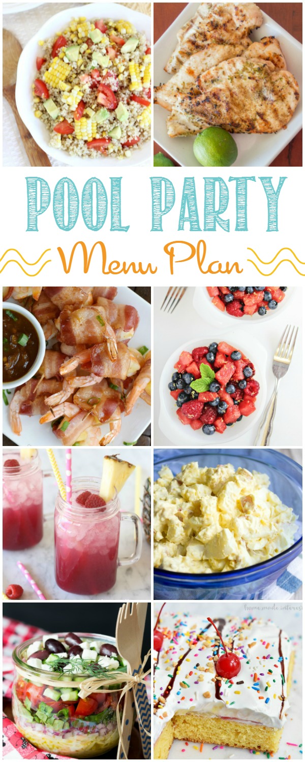 My perfect pool party menu has 12 delicious recipe options from appetizers to desserts.