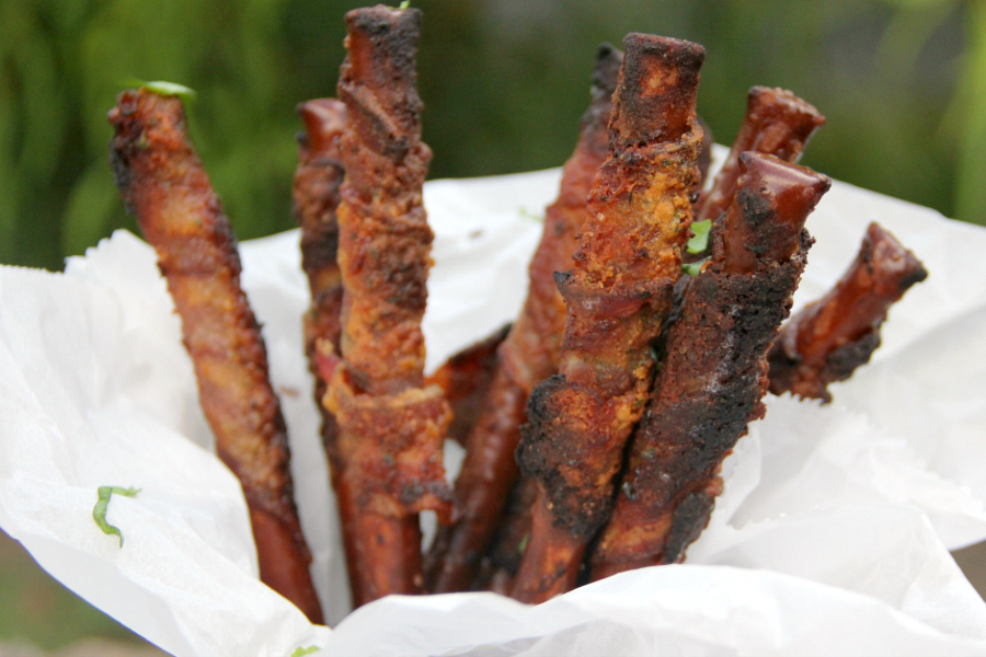 What a fun appetizer! These Bacon-Wrapped Ranch Pretzels are quick and easy to put together for a party.