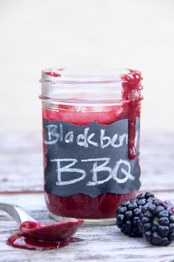 This bold Blackberry BBQ Sauce is bursting with the flavors of summer. It's great on burgers, fish, wings, and so much more.