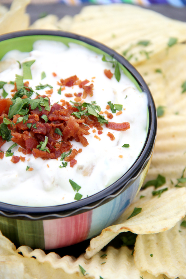 Take plain French Onion Dip from good to great when you add bacon. This French Onion & Bacon Dip will blow your mind.