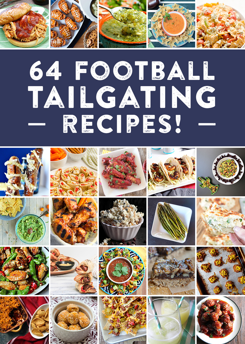 64 recipes for the perfect football tailgate! Check out everything from appetizer recipes, entree recipes, cocktail recipes, dessert recipes, side dish recipes and more to cheer on your team! 