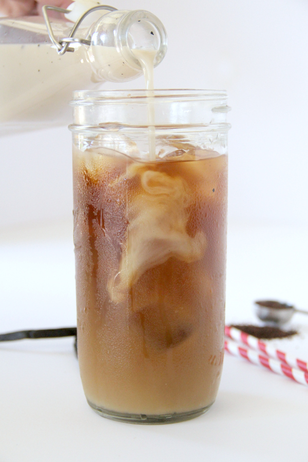This sweet and bold Iced Vanilla Bean Coffee is the perfect pick-me-up on a hot day.