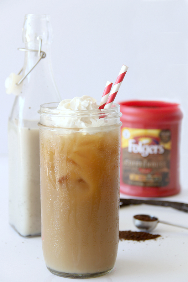 This sweet and bold Iced Vanilla Bean Coffee is the perfect pick-me-up on a hot day.