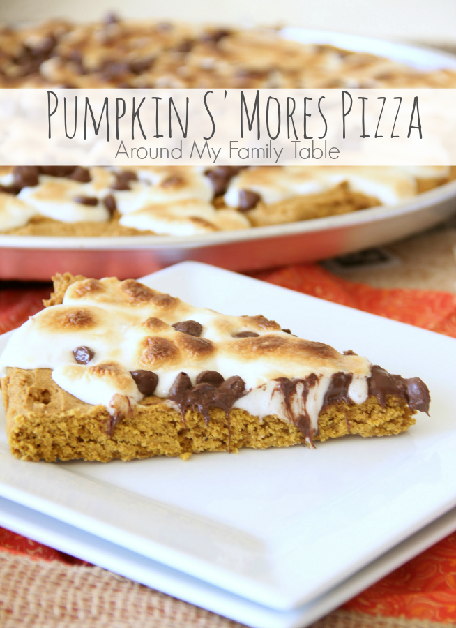 Fall is here and this Pumpkin S'Mores Pizza is scrumptious and the perfect fall dessert! It's such an easy recipe and takes only about 3o minutes!