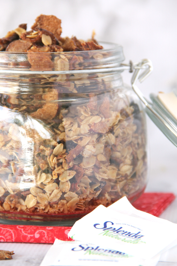 This Apple Cinnamon Granola is perfect for fall.  Tons of apple goodness with a hint of cinnamon makes this granola perfect for the season.