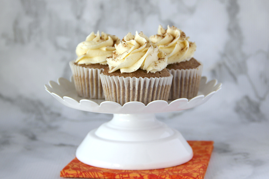 These delicious Pumpkin Pie Spiced Cupcakes are sure to be hit this holiday season.