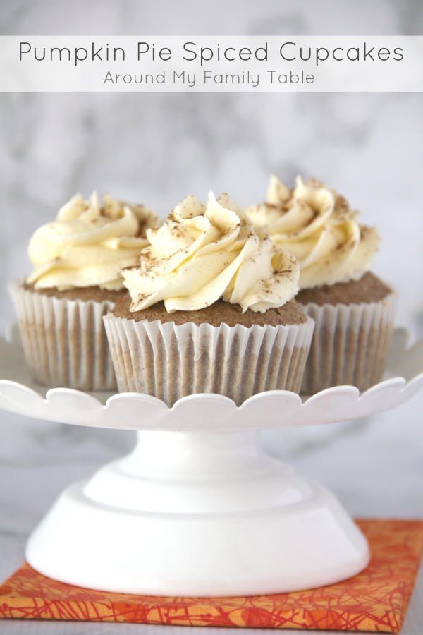 These delicious Pumpkin Pie Spiced Cupcakes are sure to be hit this holiday season.