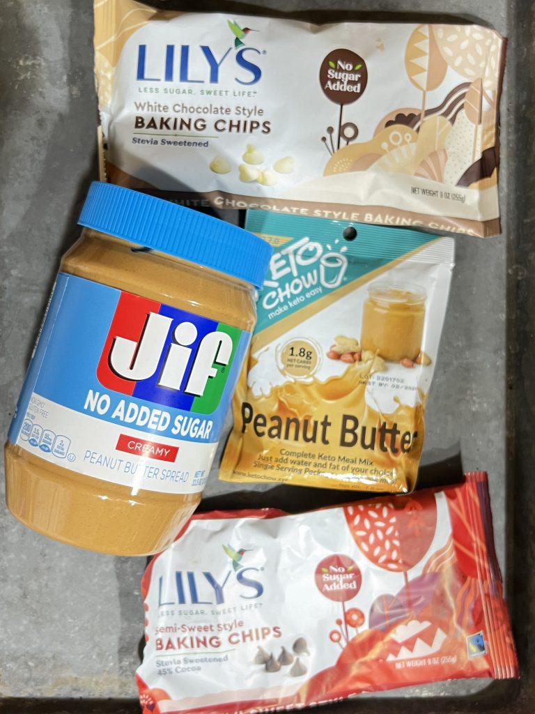 keto friendly Tiger Butter Fudge ingredients