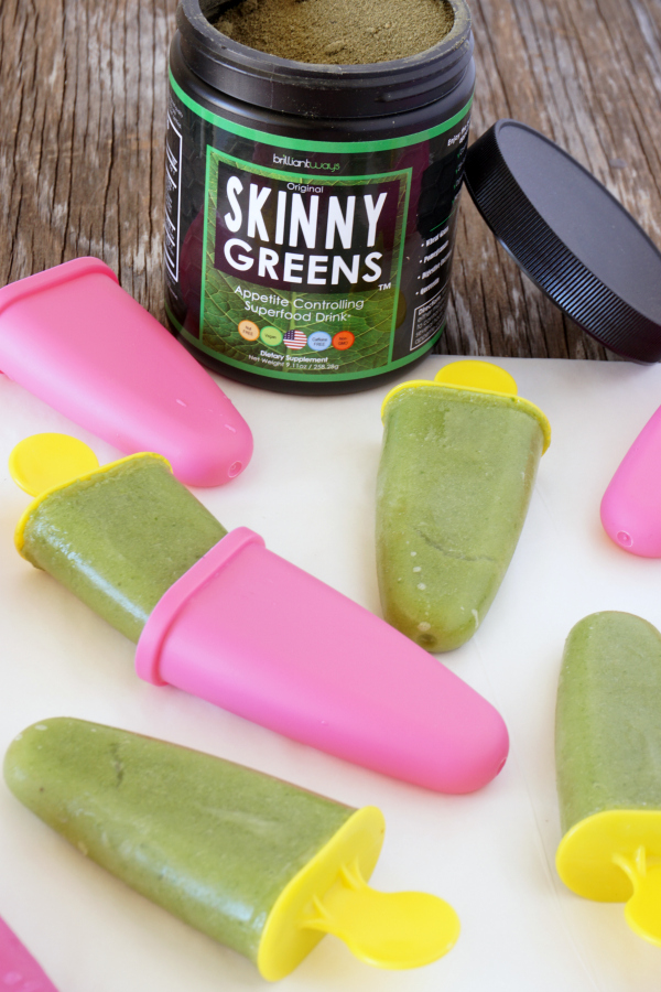 Don't freak out about the color...these Skinny Greens Popsicles are sweet, delicious, nutritious, and might help you conquer those cravings.
