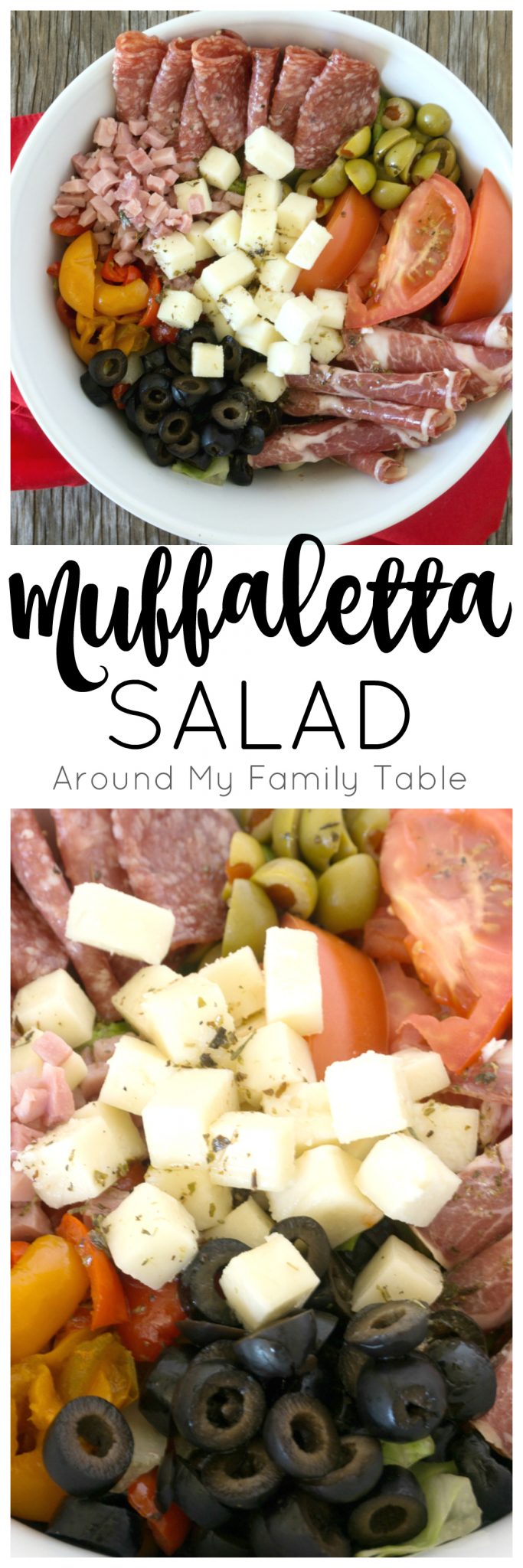 There is nothing better for supper on a hot evening than a delicious salad. This Muffaletta Salad has all the flavors you expect in the traditional sandwich, but in salad form! via @slingmama