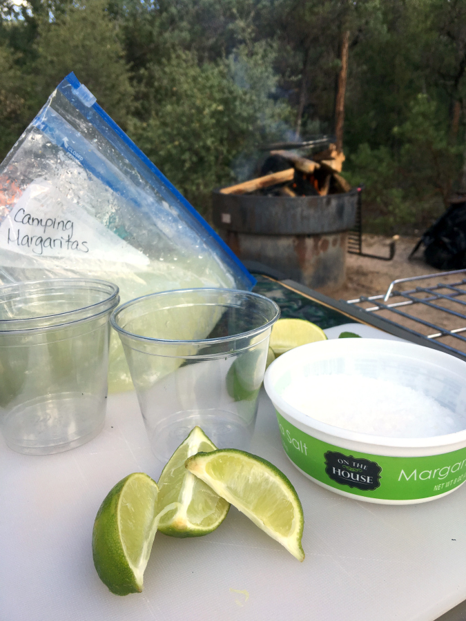 Make up a batch or two of these Camping Margaritas for delicious slushie on your next camping trip.
