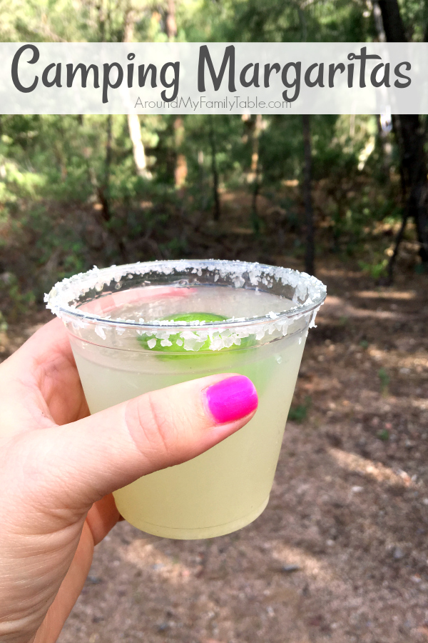 Make up a batch or two of these Camping Margaritas for delicious slushie on your next camping trip. #camping #margaritas #freezer #alcohol #tequila #campingrecipes via @slingmama