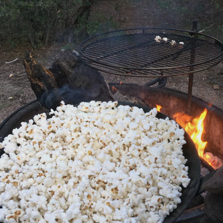 making campfire popcorn