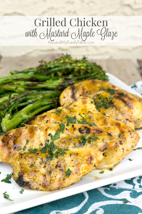 Grilled Chicken will hit the spot with a sweet and tangy Maple Mustard Glaze that will make you go back for seconds! There are only 5 ingredients in this Grilled Chicken with Mustard Maple Glaze!