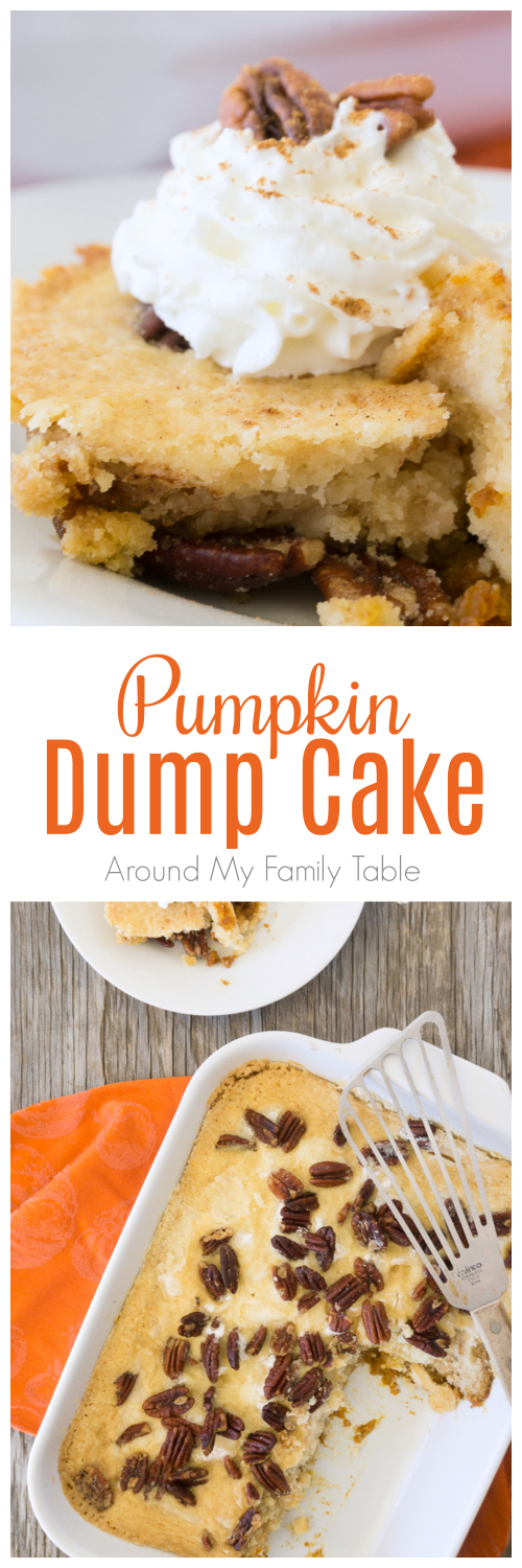 There is so much pumpkin flavor in this easy Pumpkin Dump Cake recipe that uses your favorite boxed cake mix.