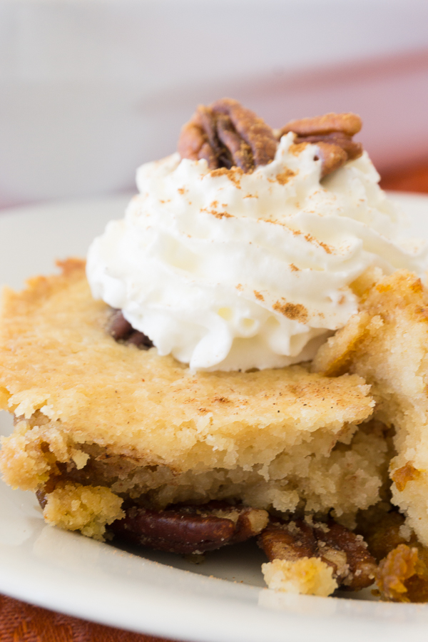 There is so much pumpkin flavor in this easy Pumpkin Dump Cake recipe that uses your favorite boxed cake mix.