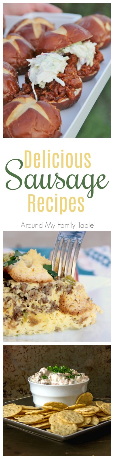 These are my favorite sausage recipes for breakfast, lunch, and dinner.  Love this collection of Delicious Sausage Recipes.