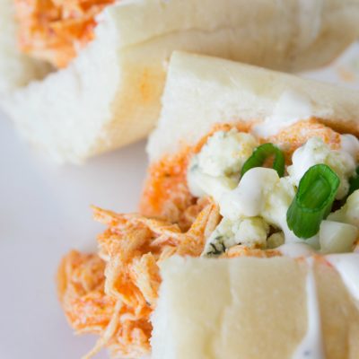 Slow Cooker Buffalo Chicken Sandwiches