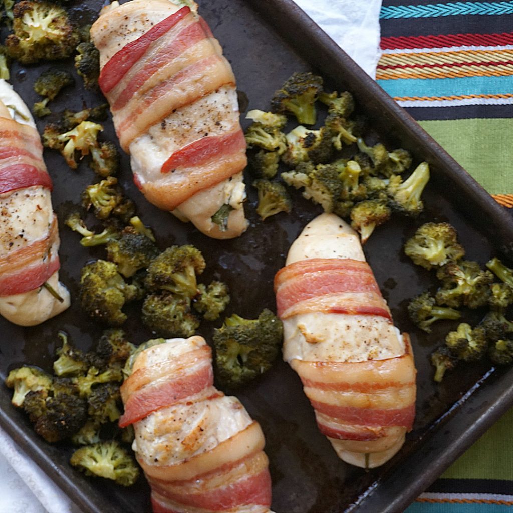 Goat Cheese Stuffed Bacon Wrapped Chicken {Sheet Pan Meal} Around My