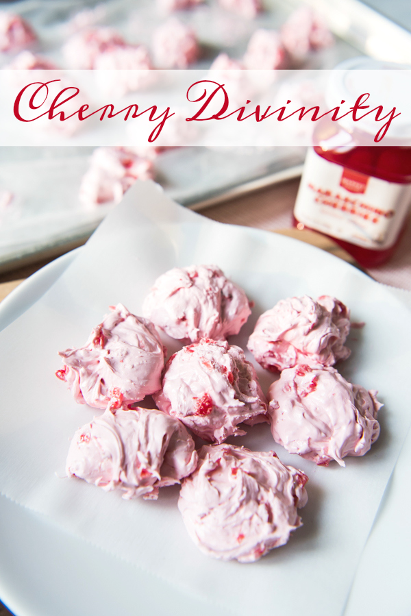 Cherry Divinity is a fun, delicious vintage candy recipe that is perfect for enjoying and gifting during the holidays!  