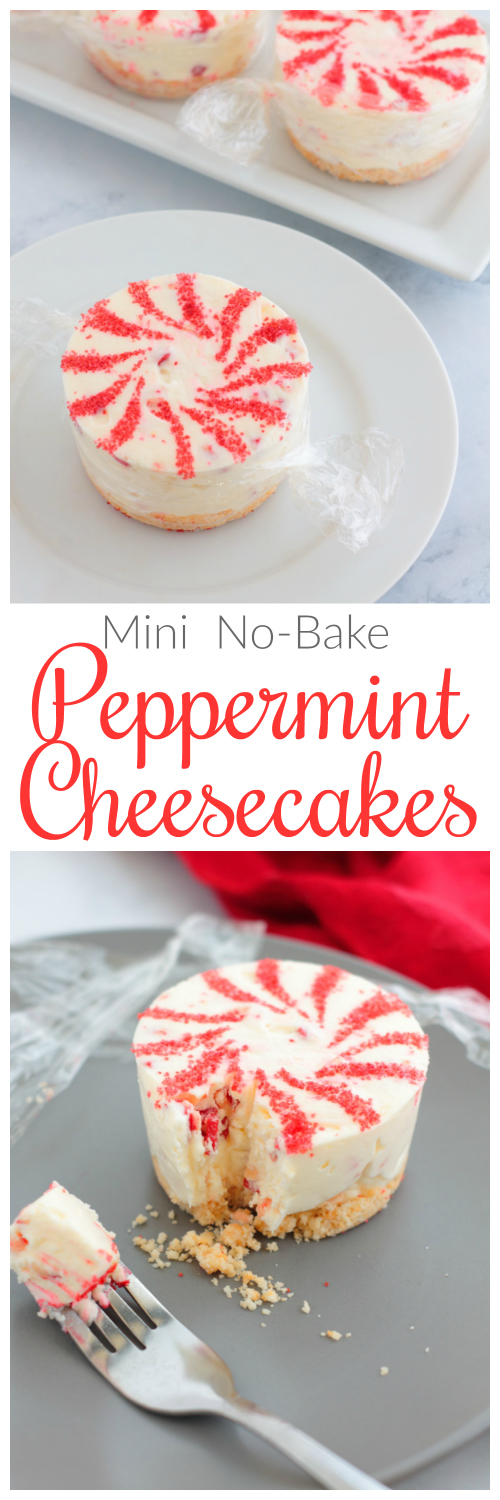 These adorable Mini No-Bake Peppermint Cheesecakes look just like starlight mints. They’re perfect for a festive holiday event, but easy enough for anytime.