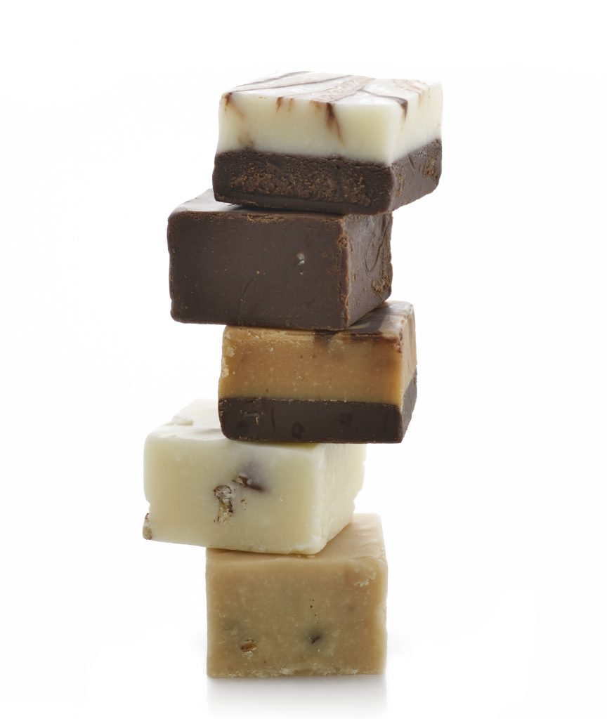 stack of gourmet simple fudge