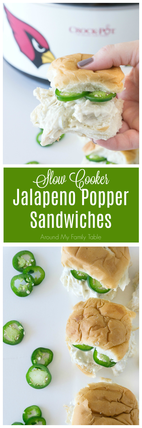 Loads of cream cheese and just the right amount of jalapeno will make these Slow Cooker Jalapeno Popper Sandwiches disappear before you know it!