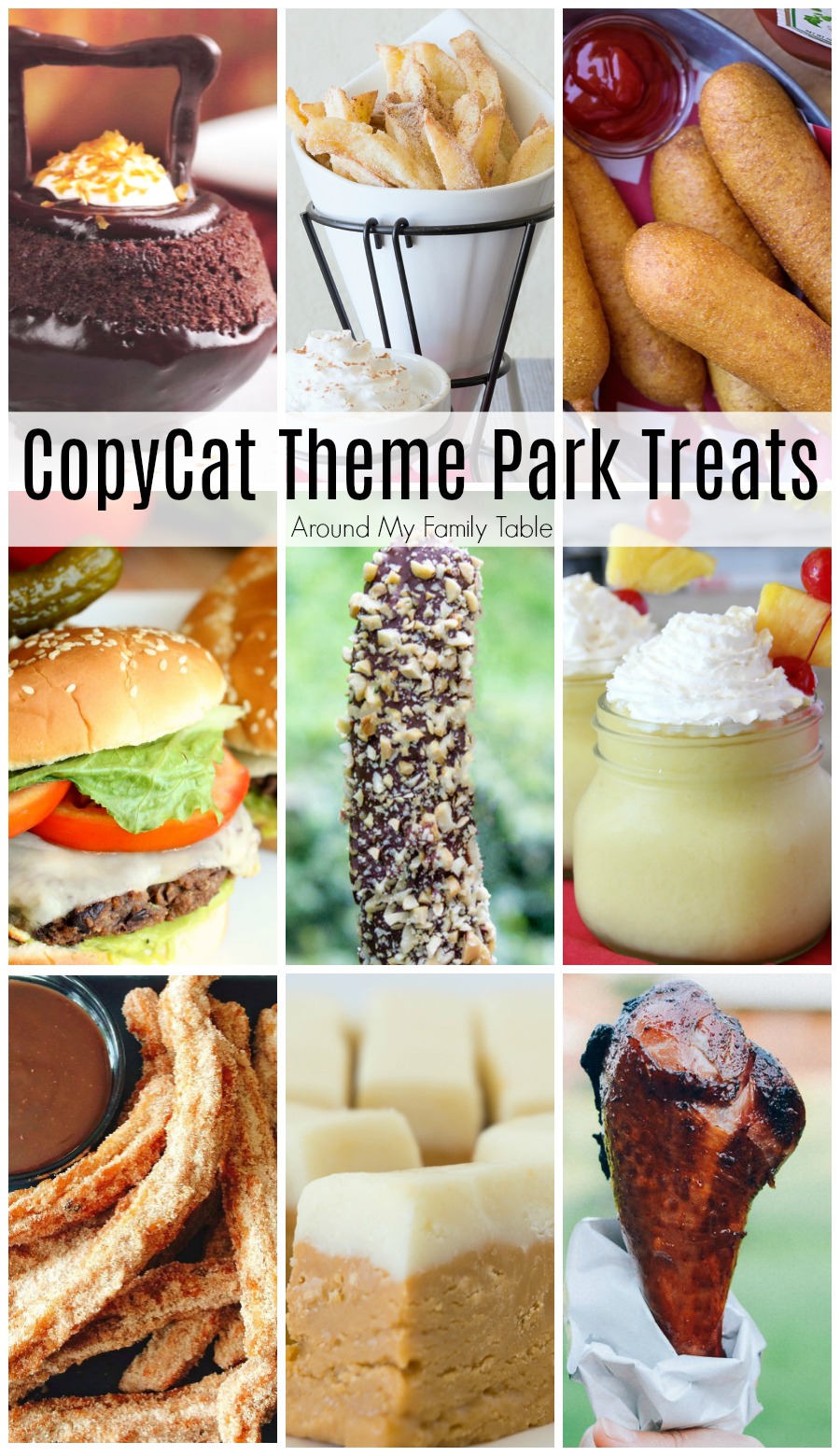 collage of theme park recipes