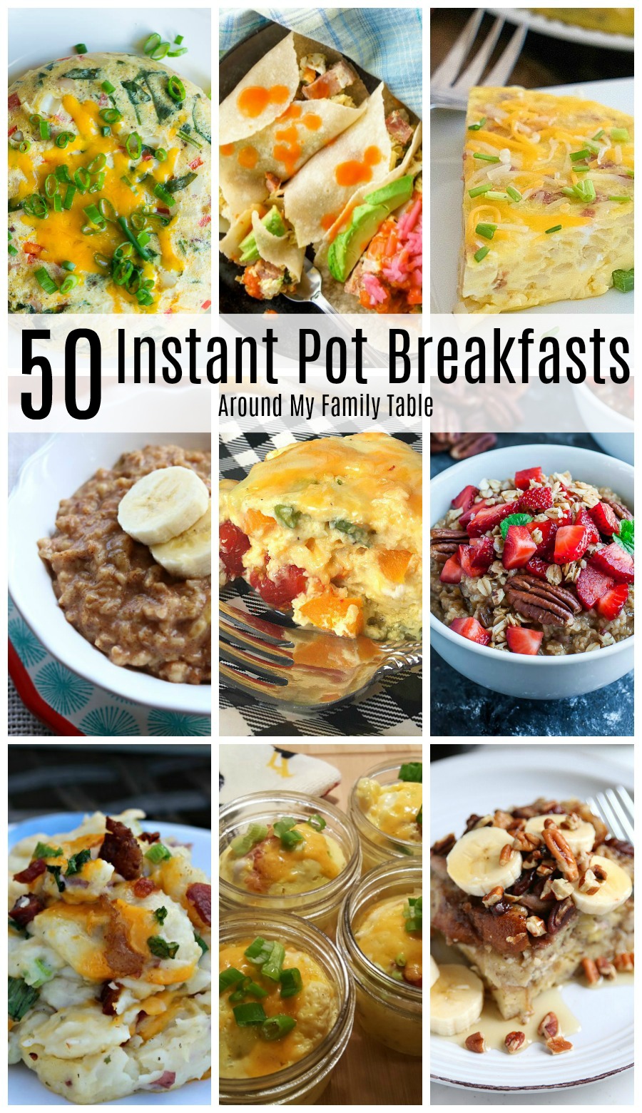 These 50 Instant Pot Breakfast Recipes will save your mornings...trust me....I've know from experience! You'll find everything from sweet to savory to breakfast casseroles all made in a pressure cooker! #pressurecooker #instantpot #breakfasts #instantpotbreakfasts