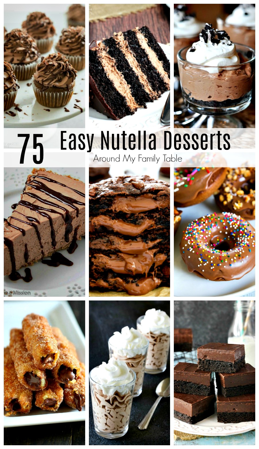 75 of the best Nutella Dessert Recipes all in one place!  This list includes all of my favorite Nutella desserts that are sure to satisfy your chocolate cravings. #nutella #nutelladesserts #nutelladay