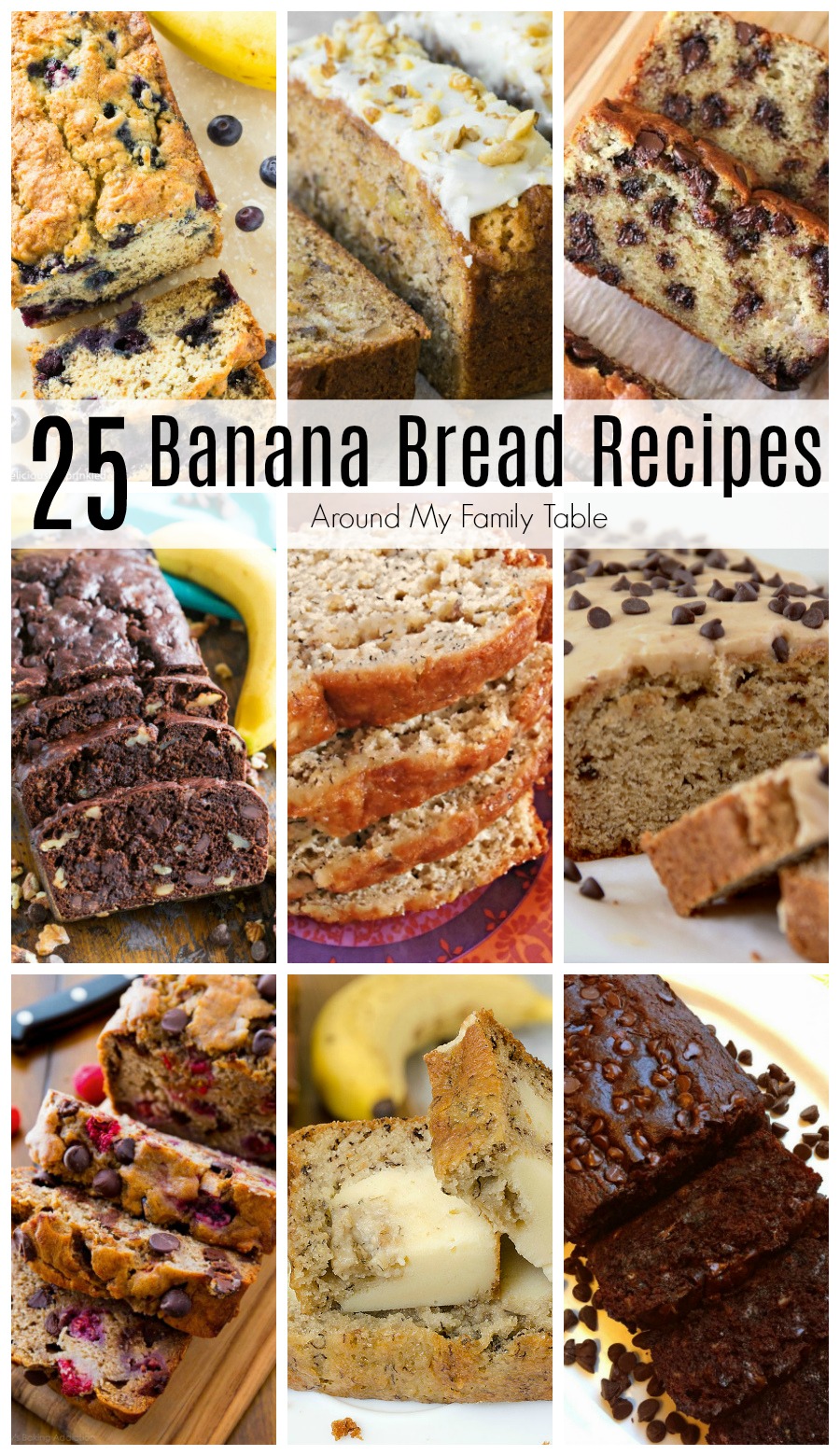 I've found all the Best Banana Bread Recipes and put them in one place!  From the simplest to the most decadent...you'll love them all! #bananabread #quickbreads