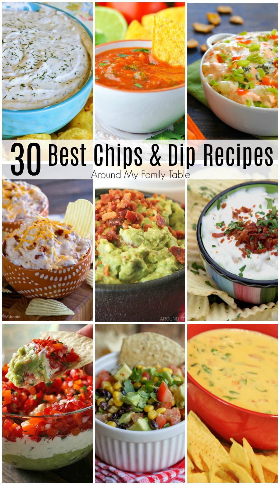 Who doesn’t love chips and dip?  This roundup has the 30 Best Chip & Dip Recipes that are super easy to whip up!