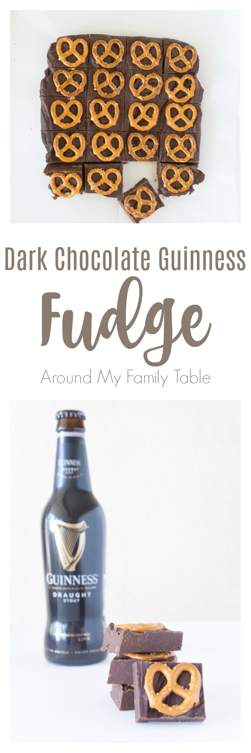 Beer fudge is a unique and easy fudge to make and perfect for the beer lover in your life.  I make this decadent Dark Chocolate Guinness Fudge several times a year and it's always a hit! #fudge #fudgerecipes #easygourmetfudge #guinness