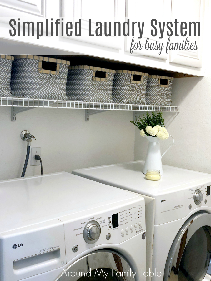 Learn how to simplify laundry day and organize your laundry area. I have several manageable solutions for your next laundry day. You'll love my Simplified Laundry System for Busy Families that includes a free Laundry Stain Removal Guide printable.