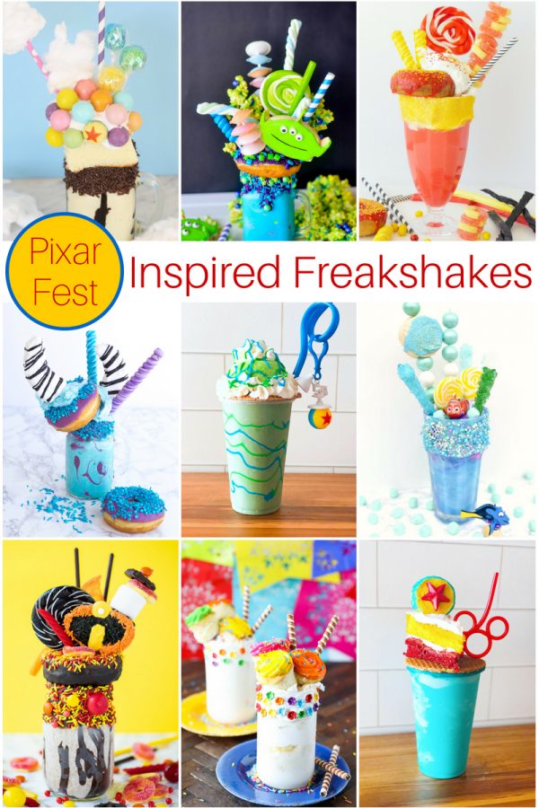 Disney Pixar FreakShake Recipes #disney #freakshake #milkshakes #pixar