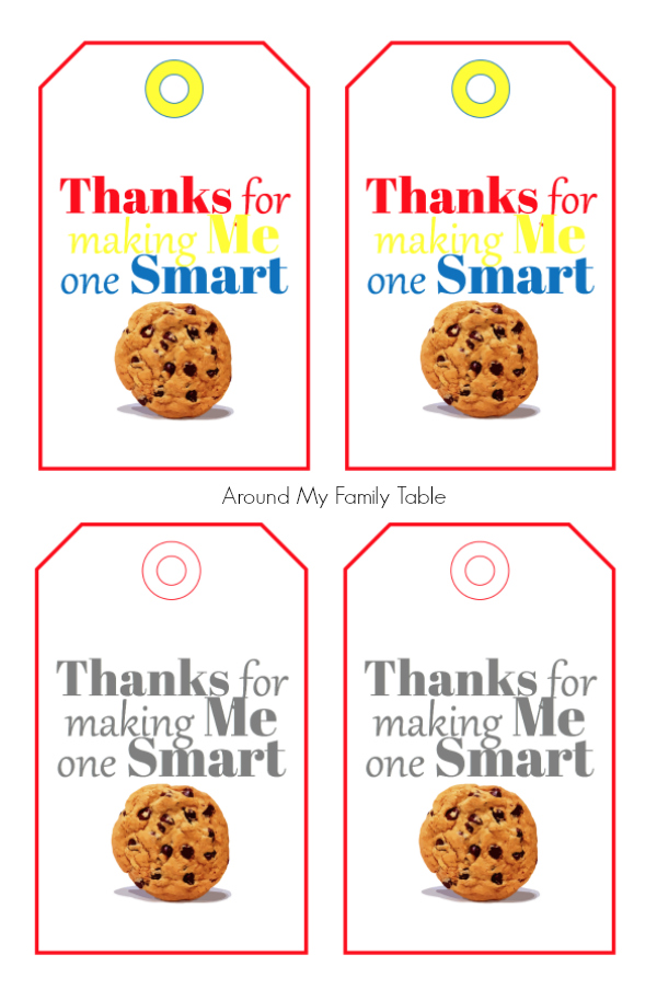 This simple One Smart Cookie Teacher Appreciation Gift and Printable is budget friendly and easy to put together during the busy end of school hussle.  #teacherappreciation #teachergifts