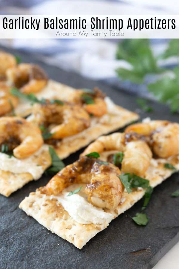 n about 30 minutes these Garlicky Balsamic Shrimp Appetizers are ready for any party or summer BBQ.  